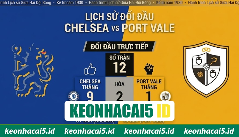 Soi Kèo Trận Đấu Chelsea Vs Port Vale 23H15 Ngày 04/04 2 Thống kê những lần gặp gỡ giữa hai đại diện