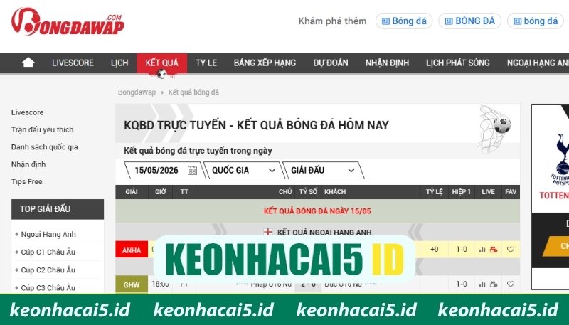 Bóng Đá Wap theo dõi KQBD nhanh và chuẩn xác